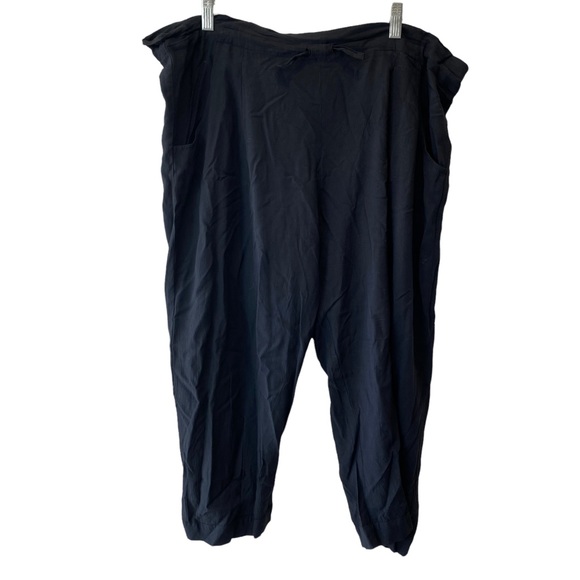 Jams World Cotton Drawstring Pocket Capri Ankle Pants Black size XL